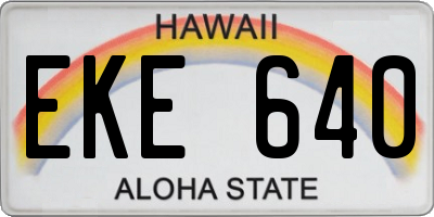 HI license plate EKE640