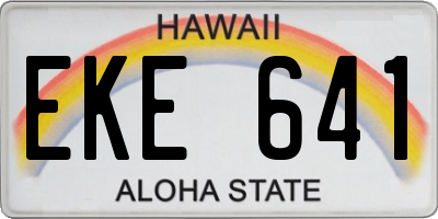 HI license plate EKE641