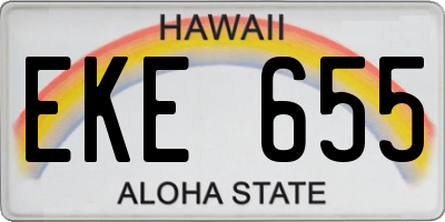 HI license plate EKE655