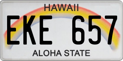 HI license plate EKE657