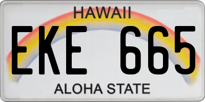 HI license plate EKE665