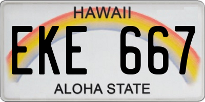 HI license plate EKE667