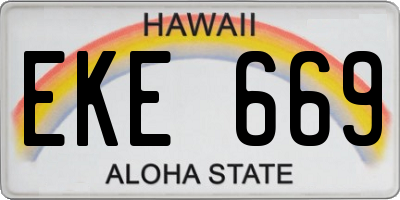 HI license plate EKE669
