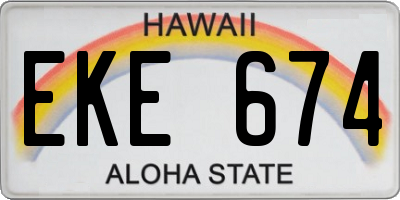 HI license plate EKE674