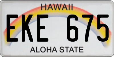 HI license plate EKE675