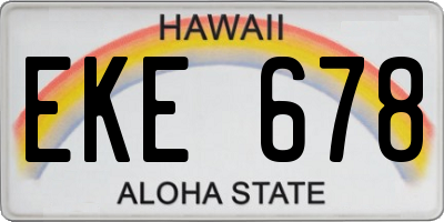 HI license plate EKE678