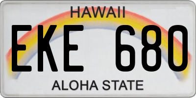 HI license plate EKE680