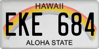 HI license plate EKE684