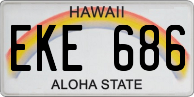 HI license plate EKE686