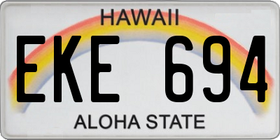HI license plate EKE694
