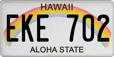 HI license plate EKE702
