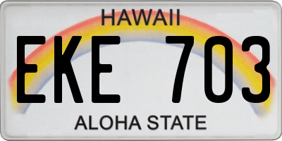 HI license plate EKE703