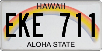 HI license plate EKE711
