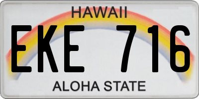 HI license plate EKE716