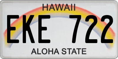HI license plate EKE722
