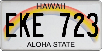 HI license plate EKE723