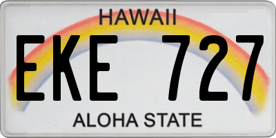 HI license plate EKE727