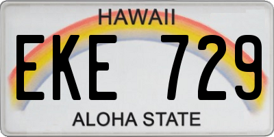 HI license plate EKE729
