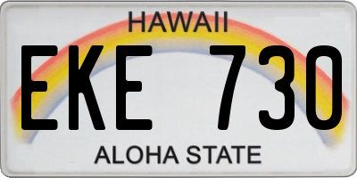 HI license plate EKE730