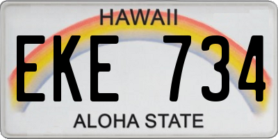 HI license plate EKE734