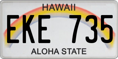 HI license plate EKE735