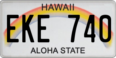 HI license plate EKE740