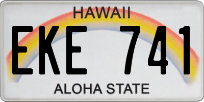 HI license plate EKE741