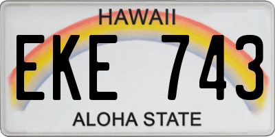 HI license plate EKE743