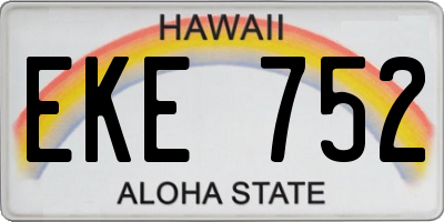 HI license plate EKE752