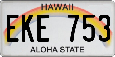 HI license plate EKE753