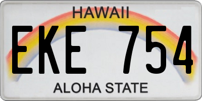 HI license plate EKE754