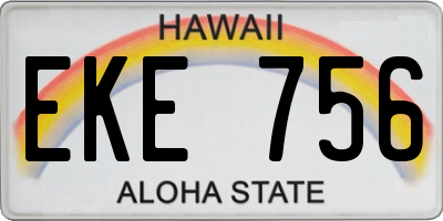 HI license plate EKE756