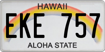 HI license plate EKE757