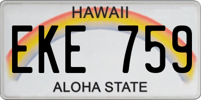 HI license plate EKE759