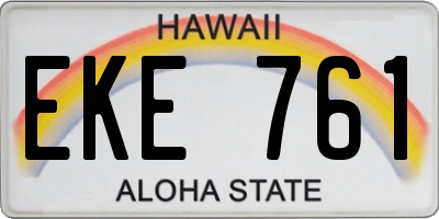 HI license plate EKE761
