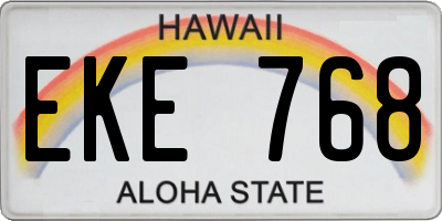 HI license plate EKE768