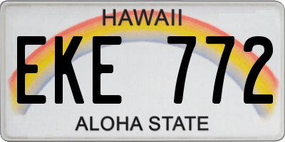 HI license plate EKE772