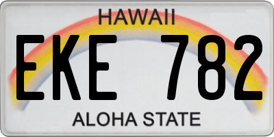 HI license plate EKE782