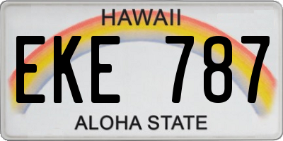 HI license plate EKE787