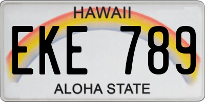 HI license plate EKE789