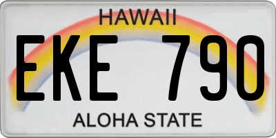 HI license plate EKE790