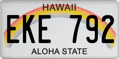 HI license plate EKE792