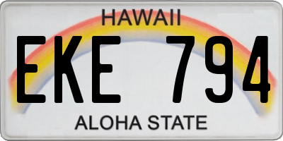 HI license plate EKE794