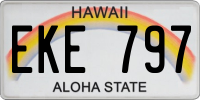 HI license plate EKE797