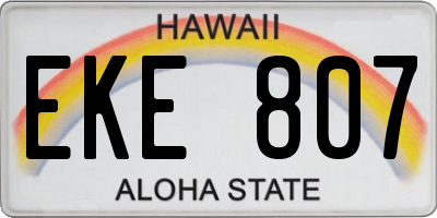 HI license plate EKE807