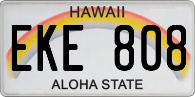 HI license plate EKE808