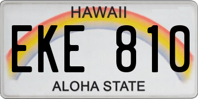 HI license plate EKE810