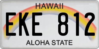 HI license plate EKE812