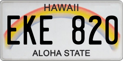 HI license plate EKE820
