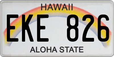 HI license plate EKE826